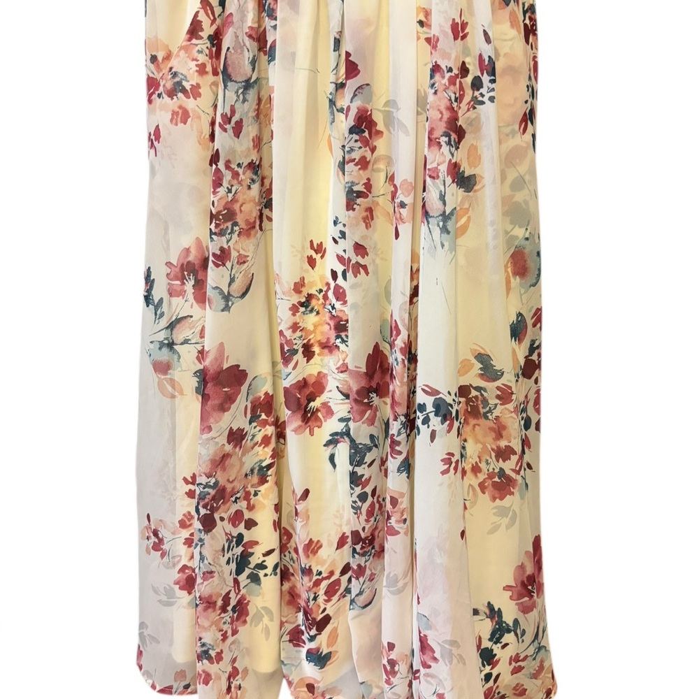NWT‎ Torrid Women's Floral Midi Chiffon Pleated Dress White/Pinks Size 0 - Picture 3 of 9